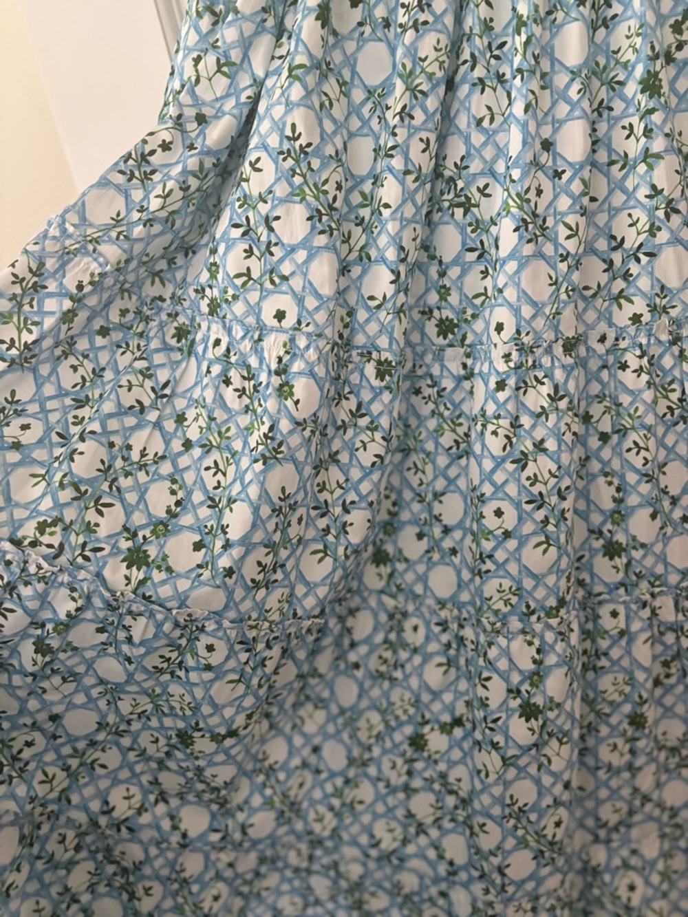 Hill House Ellie Nap Dress Size S Blue Basketweave Vine - Picture 3 of 5
